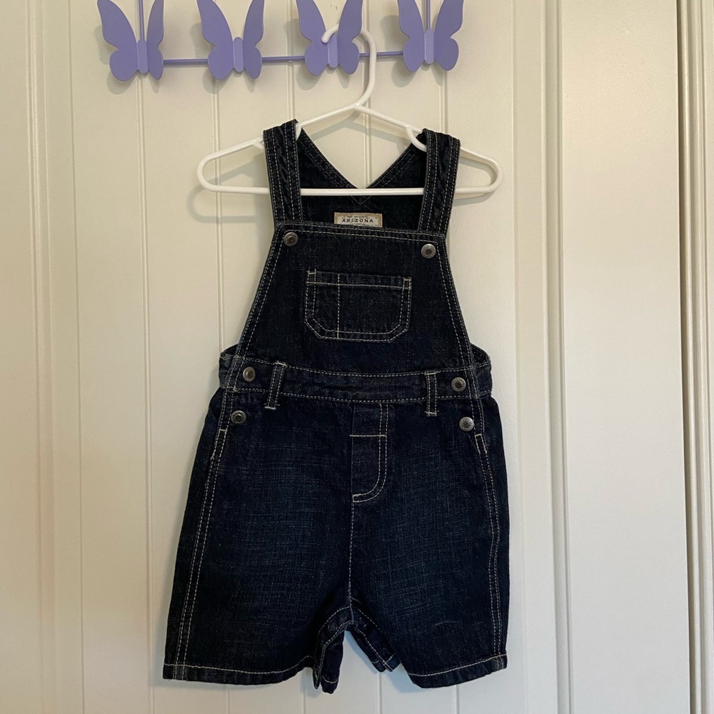 EUC | Arizona Jean Company baby dark wash denim overalls — 24 months